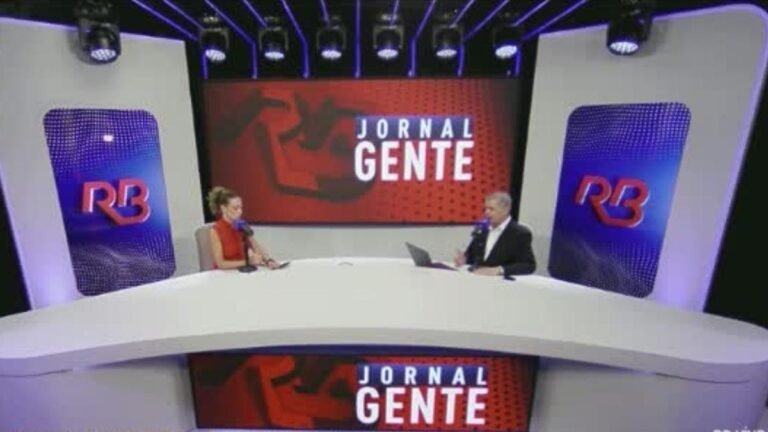 Novo estúdio usado pelo Jornal Gente (Reprodução)